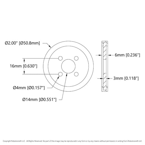 ServoCity 外径 2 Inch (5cm) アクリル製 ディスクホイール (白) - 2個