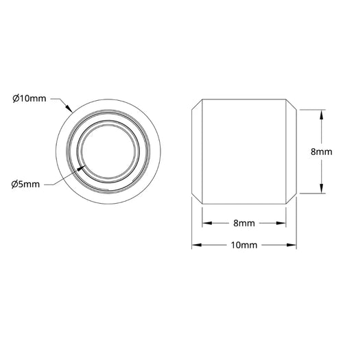 ServoCity 3600シリーズ Vホイール (内径 5mm、外径 10mm、幅 10mm) - 2個パック
