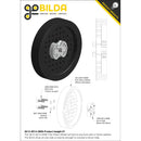 ServoCity 3612シリーズ 薄型 Rhino ホイール (内径 14mm、直径 96mm)