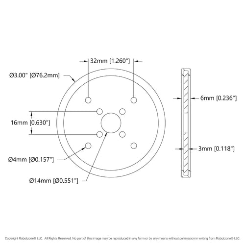 ServoCity 3 Inch (7.6cm) アクリル製 ディスクホイール (赤) - 2個