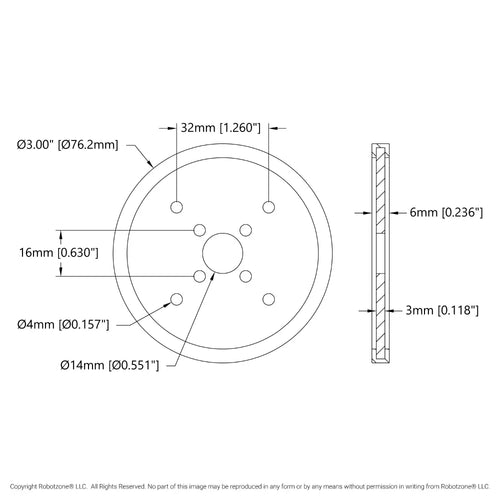 ServoCity 3inch アクリルディスクホイール ホワイト (2個)