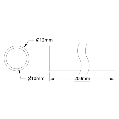 ServoCity 4100シリーズ アルミニウムチューブ (内径 10mm x 外径 12mm、長さ 200mm)
