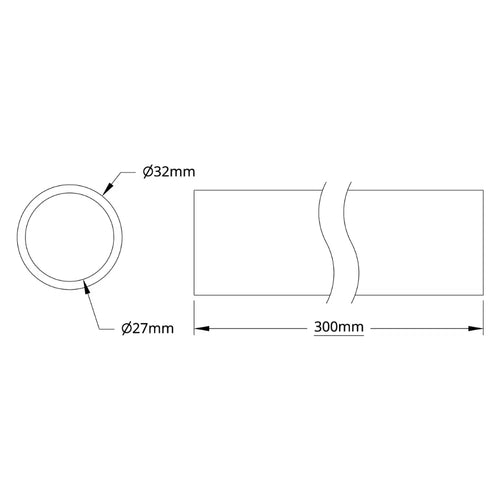 ServoCity 4100シリーズ アルミニウムチューブ (内径 27mm x 外径 32mm、長さ 300mm)
