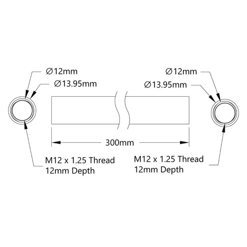 ServoCity 4101シリーズ 送りネジナット用 アルミニウムチューブ (内径 10mm x 外径 14mm、長さ 300mm)