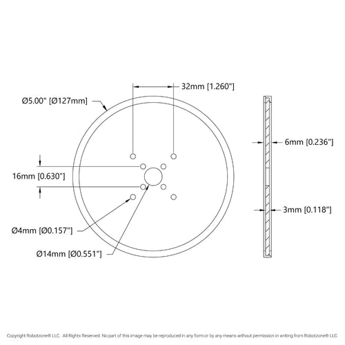 ServoCity 5 inch (12.7cm) アクリルディスクホイール (クリア) - 2個