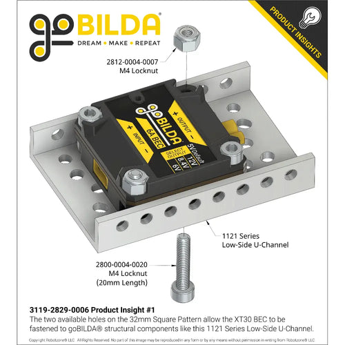 ServoCity 6A BEC / 電圧レギュレータ (入力 6～24V、出力 5V、6V、8.4V、12V、XT30コネクタ)