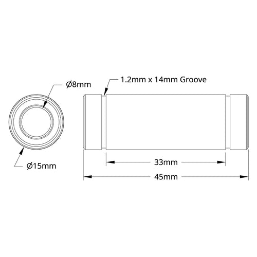 ServoCity 内径8mm リニアボールベアリング (外径15mm 長さ45mm) - 2個