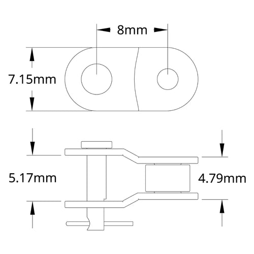 ServoCity 8mmピッチ スチールチェーン用継手リンク - 6個