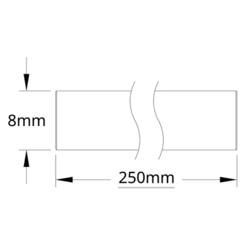 ServoCity シャフト (ステンレススチール製、直径 8mm、長さ 250mm)
