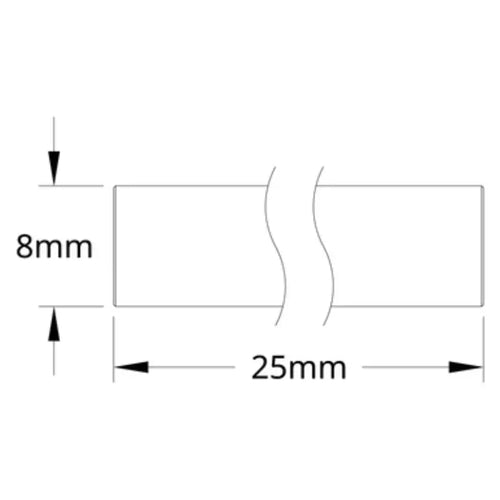 ServoCity 8mm シャフト (ステンレススチール、長さ 25mm)