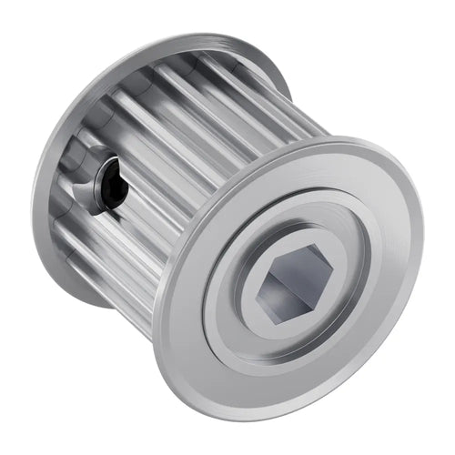 ServoCity デュアルベルト、5mm HTD ピッチ、セットスクリュー ピニオン タイミング ベルト プーリー (8mm REX ボア、16T)