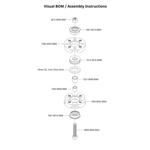 ServoCity アイドラー ベアリング ハブ (外径 32mm、高さ 16mm)