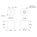 ServoCity インテークローラーホイール (8mm REX、直径 16mm、幅 16mm、デュロメーター 30A) - 8 個パック