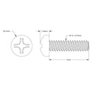 ServoCity M1.6 x 0.35mm ステンレススチール なべ頭ネジ (長さ 6mm) - 6 個パック