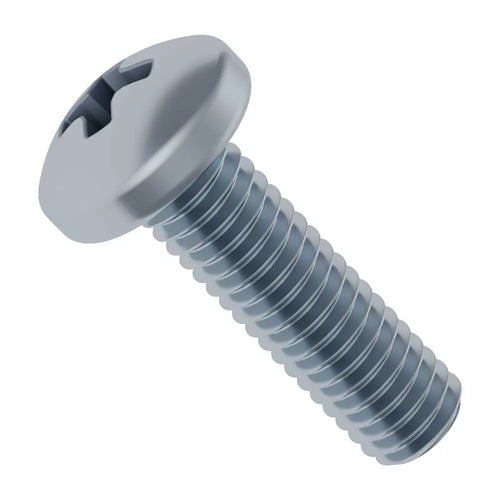 ServoCity M3 x 0.5mm 亜鉛メッキ なべ頭ネジ (長さ 10mm) - 6 個パック