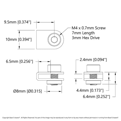 ServoCity スチールベルトクランプ 2mmピッチ GT2タイミングベルト用 - 2個パック