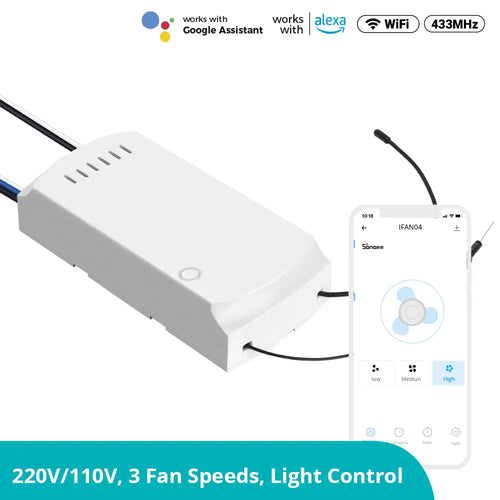 SONOFF iFan04：Wi-Fi シーリングファンおよび照明コントローラ (iFan04-H)