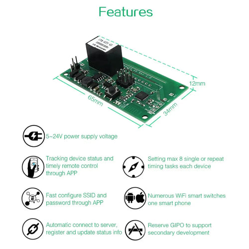 SONOFF SV WiFiワイヤレススイッチ スマートホームモジュール