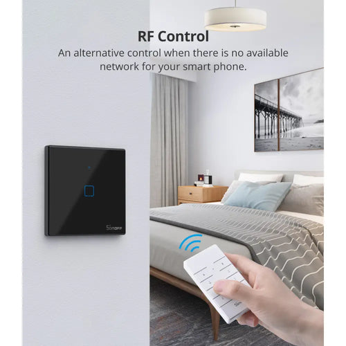 SONOFF TXシリーズ WiFi 壁スマートスイッチ (T3 USタイプ 1ギャング 黒)