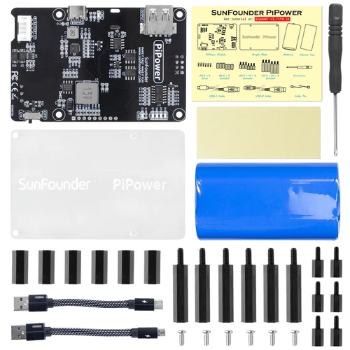 SunFounder Raspberry Pi UPS電源モジュール V2.0 (バッテリ内蔵)