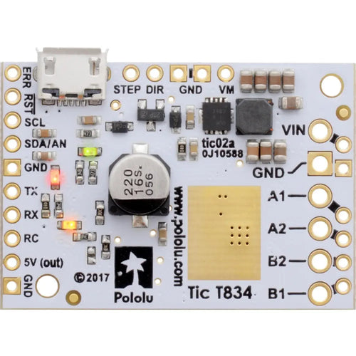 T834 USBマルチインタフェース 2.5～10.8V、1.5A ステッパモータコントローラ（はんだ付）