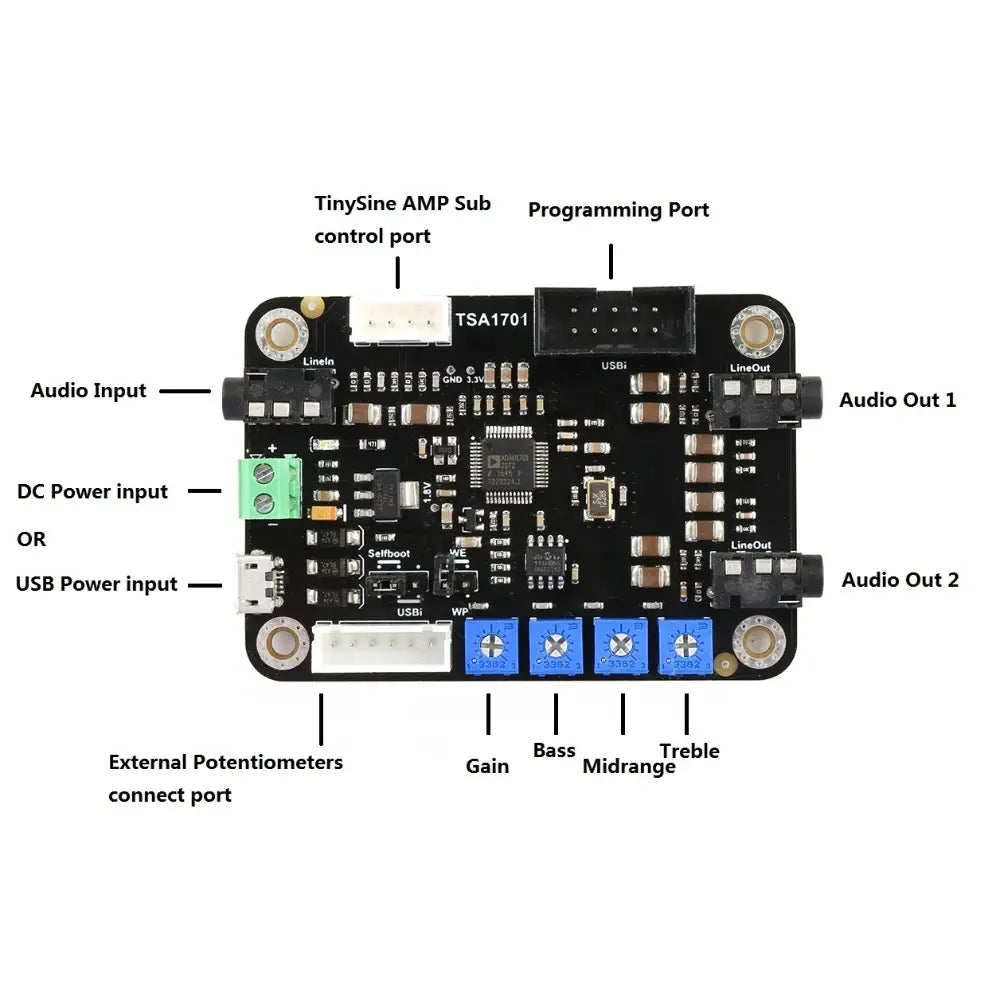 Tinysine TSA1701 オーディオ DSP ボード