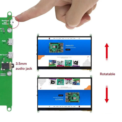 UCTRONICS Raspberry Pi用 7インチ 容量式タッチスクリーン付き IPS LCD （スタンド付き）