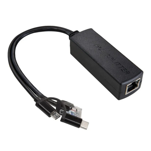 Uctronics Gigabit PoEスプリッタ 5V 3A、2-in-1 PoE～USB C/Micro USB (RPi 3/4用)