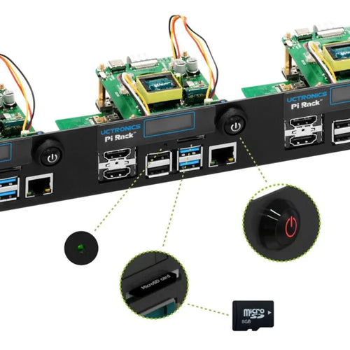 Uctronics アルティメイトラック  PoE HAT付き Raspberry Pi 4用 19inch 1U ラックマウント