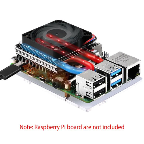 52Pi 超薄型 Ice Tower冷却ファン (Raspberry Pi 4 Model B CPUファン用)