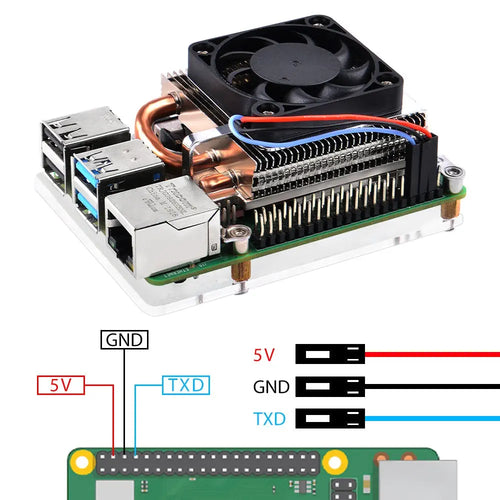 52Pi 超薄型 Ice Tower冷却ファン (Raspberry Pi 4 Model B CPUファン用)