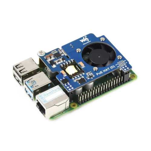 Waveshare Raspberry Pi 3B+ / 4B用 802.3af準拠PoE HAT（D） 