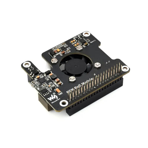 Waveshare Power Over Ethernet拡張ボード (RDK X5用、冷却ファン、金属ヒートシンク付き)