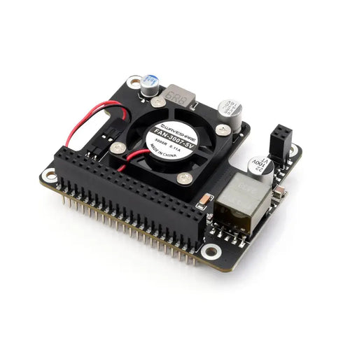 Waveshare Power Over Ethernet拡張ボード (RDK X5用、冷却ファン、金属ヒートシンク付き)