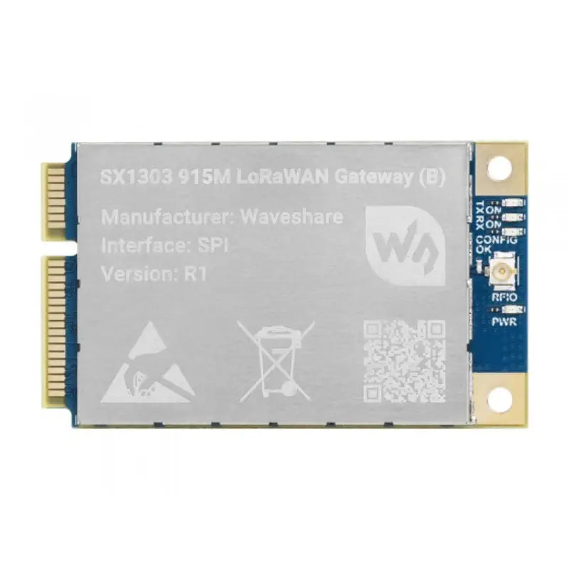 Waveshare SX1303 915m LoRaWAN ゲートウェイ モジュール (Raspberry Pi 用)、標準 Mini-PCIe ソケット