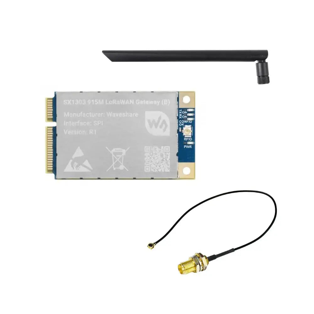 Waveshare SX1303 915m LoRaWAN ゲートウェイ モジュール (Raspberry Pi 用)、標準 Mini-PCIe ソケット