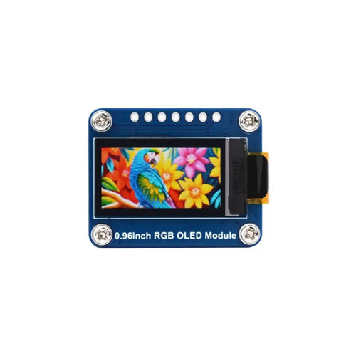 Waveshare 0.96インチ RGB OLEDディスプレイモジュール、64×128解像度、65K色、SPIインターフェース