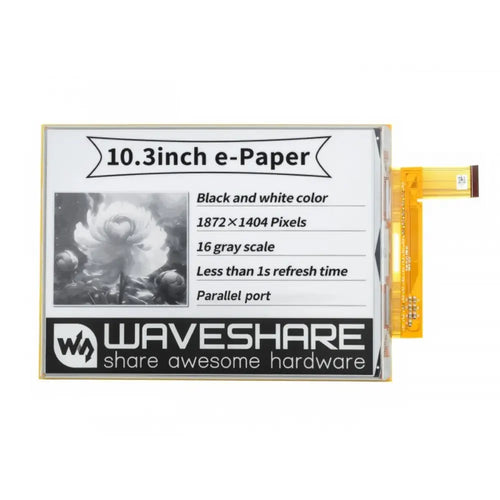 Waveshare 10.3インチ フレキシブル E-Ink Raw ディスプレイ 1872×1404