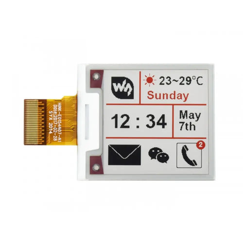 Waveshare 1.54インチ E-Ink Raw ディスプレイパネル、200x200、3色