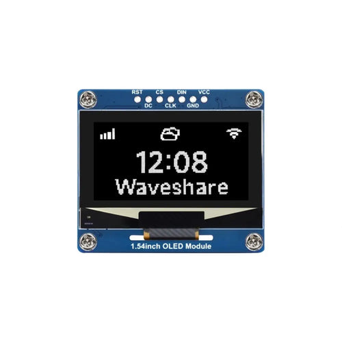 Waveshare 1.54インチ OLEDディスプレイモジュール、128×64解像度、SPI / I2C通信