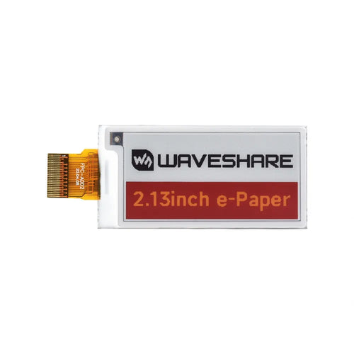 Waveshare 2.13インチ E-Paper (G) Raw ディスプレイ、250x122、赤/黄/黒/白
