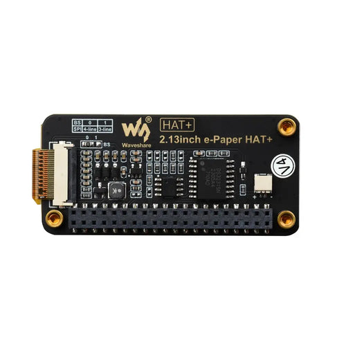 Waveshare 2.13インチ E-Paper HAT+、Raspberry Pi用、E-Inkディスプレイ、250x122、SPIインターフェース、HAT+標準