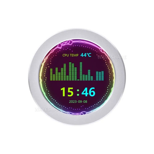 Waveshare 2.1 インチ USB モニター、AIO LCD スクリーン、CPU クーラー スクリーン、RGB アンビエント スクリーン (シルバー)