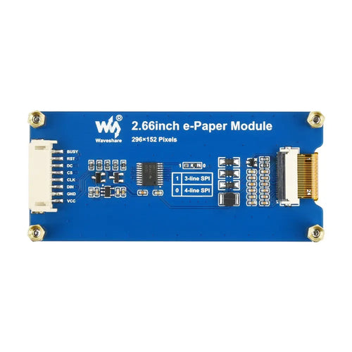 Waveshare 2.66インチ E-Paper E-Ink ディスプレイモジュール (B)、296×152、赤/黒/白、SPI