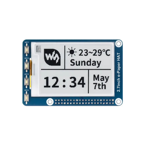 Waveshare 2.7インチ E-Ink ディスプレイ HAT 264x176 (Raspberry Pi 用)