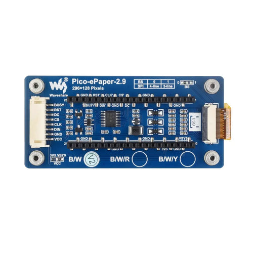Waveshare 2.9インチ E-Paper E-Ink ディスプレイ モジュール Raspberry Pi Pico 用、296×128、ブラック/ホワイト、SPI