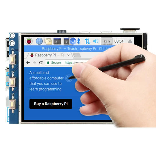 Waveshare 3.2インチ抵抗膜方式タッチディスプレイ (B) Raspberry Pi用、320×240、SPI