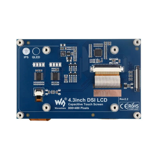 Waveshare 4.3 インチ 静電容量式タッチ ディスプレイ (Raspberry Pi 用)、800×480、MIPI DSI インターフェイス