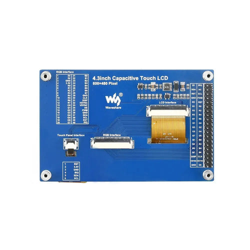 Waveshare 4.3インチ 静電容量式タッチLCD、800x480