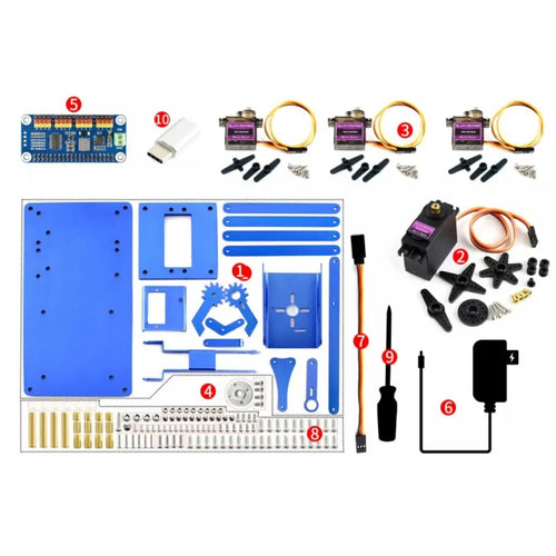 Waveshare 4-DOF メタルロボットアームキット Raspberry Pi、Bluetooth/WiFi用